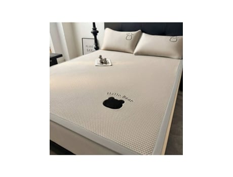 Lençol De Cama De Seda Marrom Gelo, Bordado, Macio, Lavável À Máquina, 1 Lençol E 2 Fronhas, 200 X 220 Cm