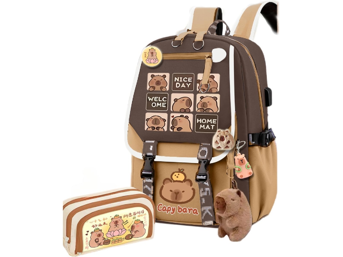 Mochila Escolar Infantil CUICH Capivara (layout De 9 Grades)