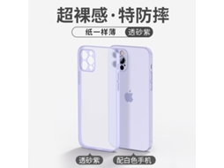 Capa Para Iphone 17 Pro Roxa, Ultrafina, Fosca, Em Silicone Macio, Com Cobertura Total.