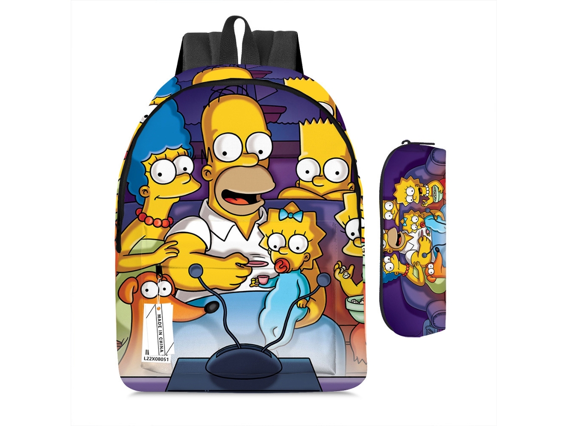 Mochila KOHREE Estudantil Os Simpsons Conjunto de Duas Peças