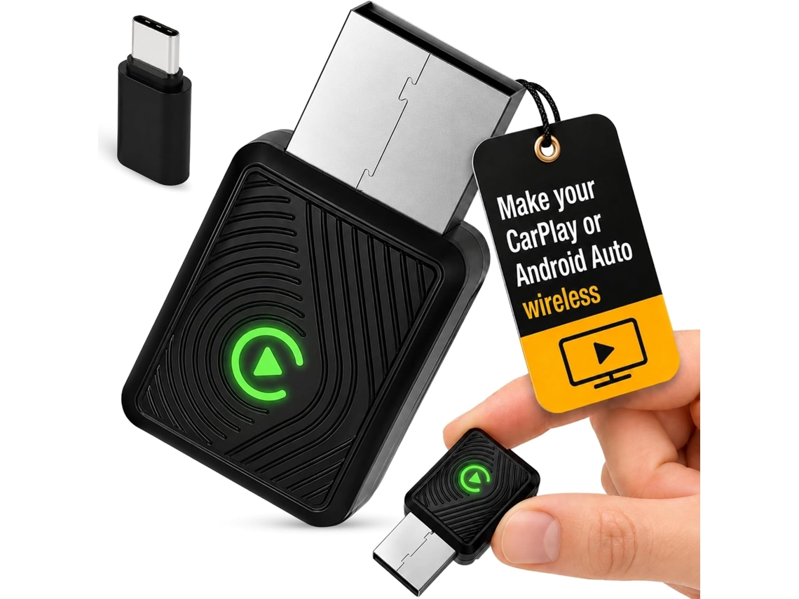 Adaptador 2 Em 1 Sem Fio Para Carplay E Android Auto, Usb-a/usb-c, Lite V2