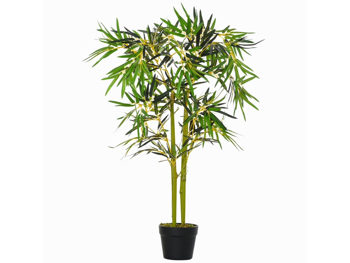 Bambu Planta Artificial Verde 120 Cm Decoração Vaso Para Interior E Exterior