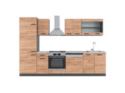 Cozinha Vicco R-Line, Carvalho dourado/antracite, 300 cm, Mármore PA