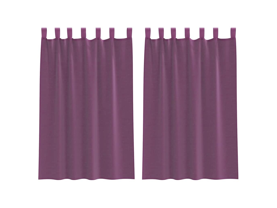 Maison Exclusive - Cortinas De Voile Com Laços 2 Pcs Roxo 140x175 Cm