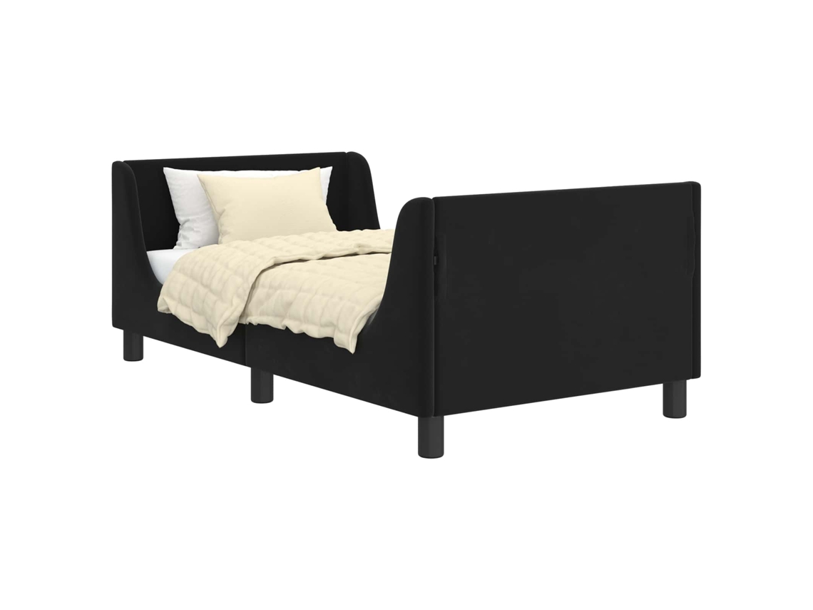 Estrutura de Cama Infantil com Cabeceira Preto 80x160 cm MAISON EXCLUSIVE