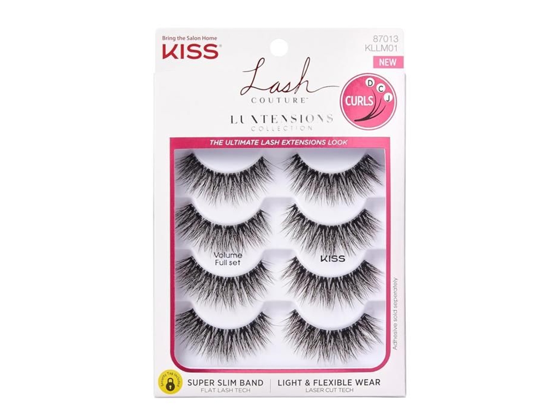 Lash Couture Conjunto De 4 Cílios Volumosos Faixa Ultra Fina, Efeito Natural, Cola Incluída Kiss
