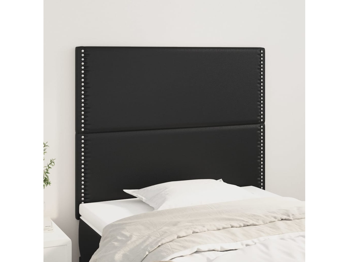 Vidaxl Cabeceira Preta 100x5x118/128 Cm Couro Sintético