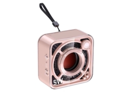Aetheria alto falante Bluetooth Portátil 5w Design de Armadura Mecânica Transparente Rosa para Viagens Ao Ar Livre