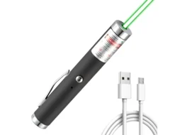 Ponteiro Laser Recarregável Usb Lanterna Laser De Alta Potência E Longa Distância Preta Gertiz (luz Verde)