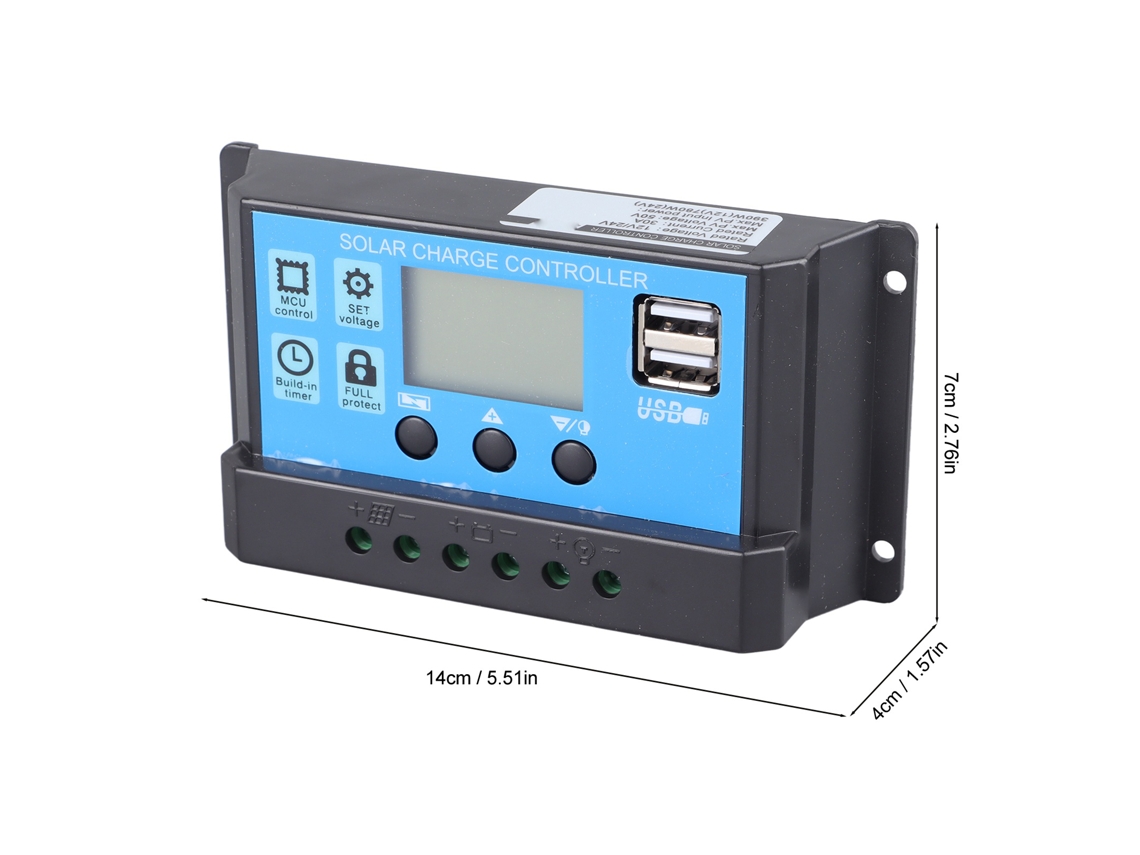 Controlador De Carga Solar Laxiscreed Com Regulação Pwm E Saída Usb Dupla De Alta Eficiência