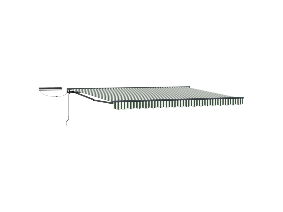 Vidaxl Toldo Retrátil Elétrico Verde, Branco, Antracite 4 × 3 M
