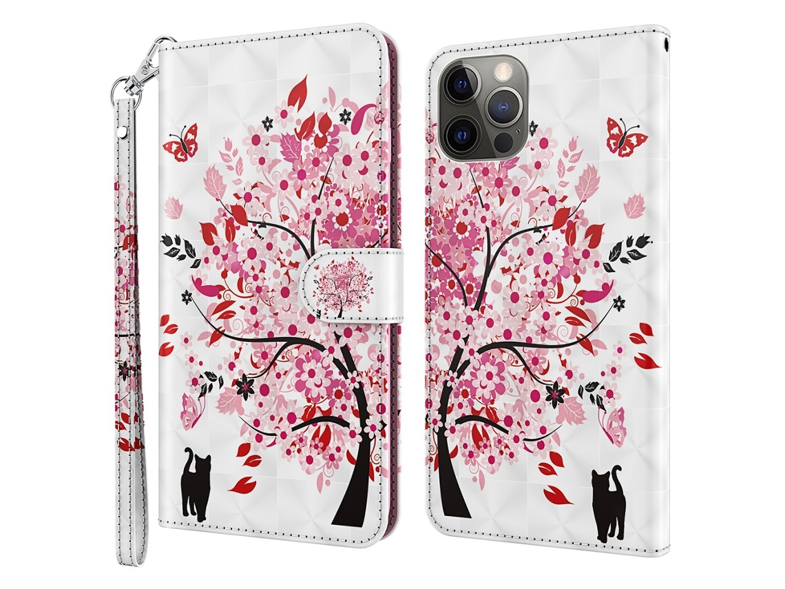 Capa Pega Árvore Desejos Para Iphone 15 Pro Max Pele Sintética