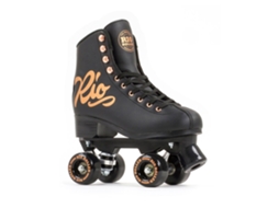 Patins 4 Rodas Rose Preto Eu 39 1/2Rio Roller