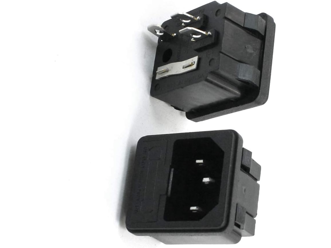 Suporte para Pratos 2 Peças Ac 250v 10a C14 Entrada de Energia Orifício para Pá Pá com Fusível CHABERLU