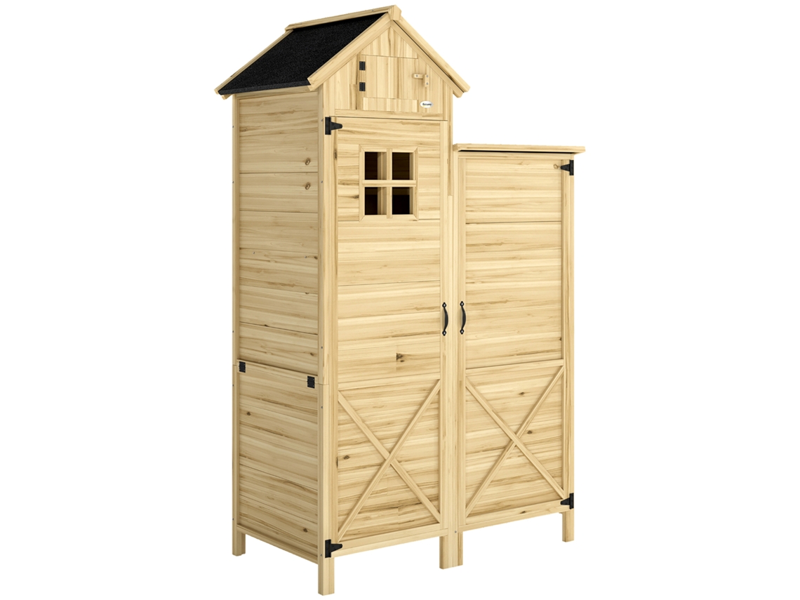 Capanno For Attrezzi Has 2 Zone With Shelves Regolabili Is Window. In Wood Of Fir 106x57x167 Cm Wood