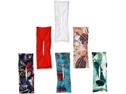 Conjunto De 6 Faixas De Cabelo Elásticas Com Estampas Decorativas.