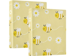 Pasta Escolar Abelhas 3, 8cm Com Bolsos Internos, Pacote Com 1 2-unidades, Material De Escritório, Capa Dura