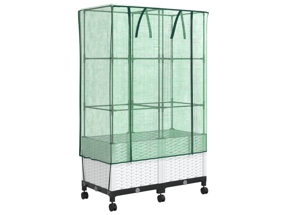 Conjunto 2 Vaso De Jardim Vidaxl Branco Polipropileno (80 X 40 X 144 Cm)