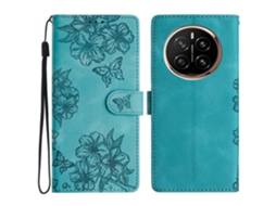 Capa De Celular Em Pu Com Estampa De Borboleta E Flor De Cerejeira