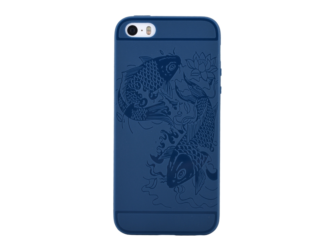 Capa de silicone azul para iPhone 5s, confortável e leve