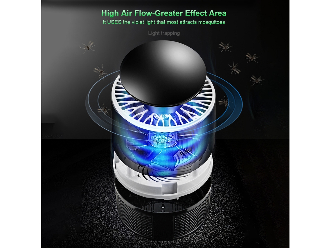 Lâmpada Matadora de Mosquitos Elétrica com Ventilador de Sucção Forte Usb Led para Ambientes Internos | S/MARCA