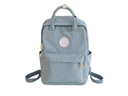 Mochila Grande Coreana Moderna Com Vários Bolsos, Versátil Para Armazenamento Organizado, Alça De Ombro Ajustável, Azul Celeste.