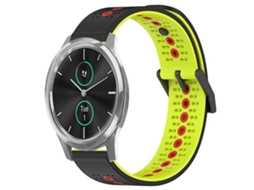 Lurelia Pulseira Garminmove Luxe 20mm, Silicone Respirável Tricolor, Preto, Limão, Vermelho