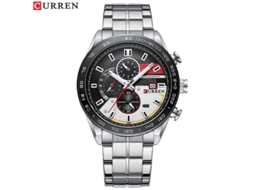Relógio de quartzo MDUG à prova d'água, estilo simples, pulseira de aço, branco
