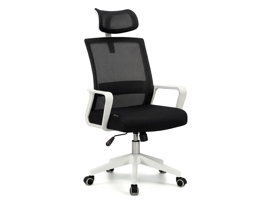 Cadeira de Escritório Ergonómica Dafne Tex 111-121x51 cm Branco - Preto 51x121x51 cm