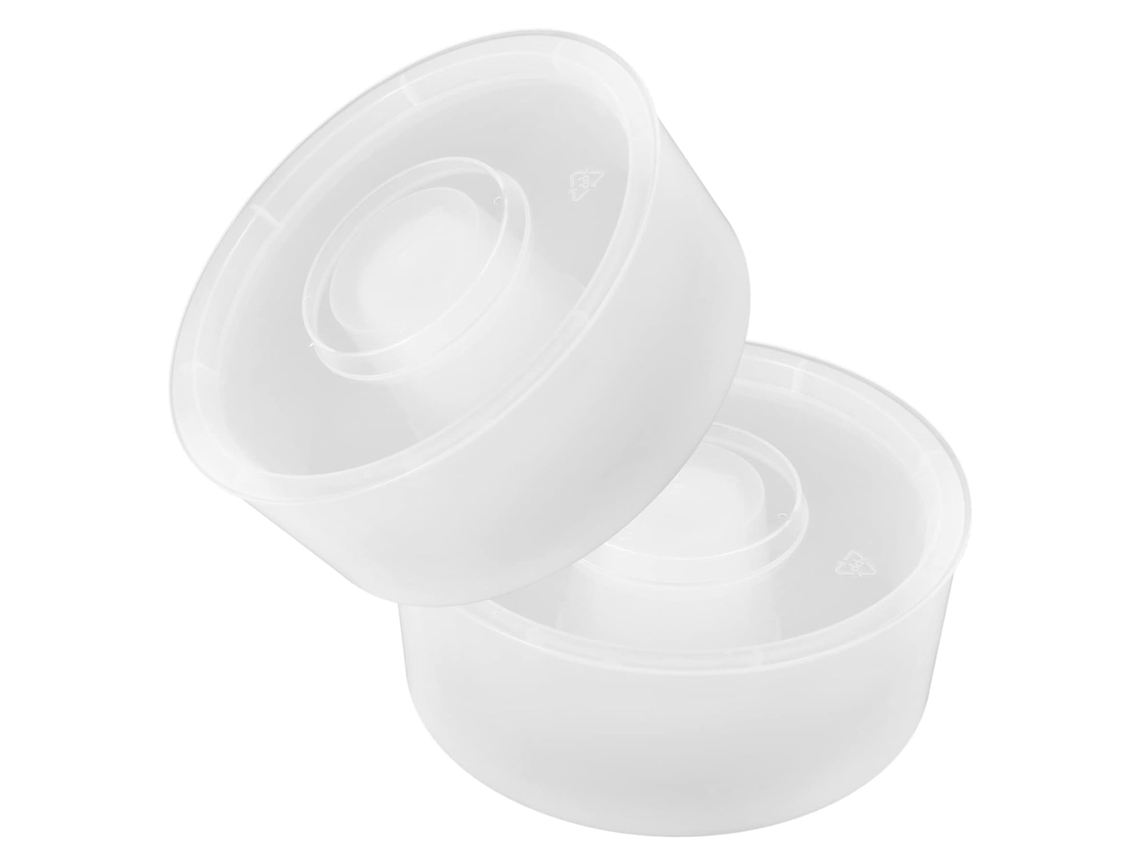 Conjunto De 2 Alimentadores Redondos Para Abelhas Em Pp Branco, Fáceis De Usar.