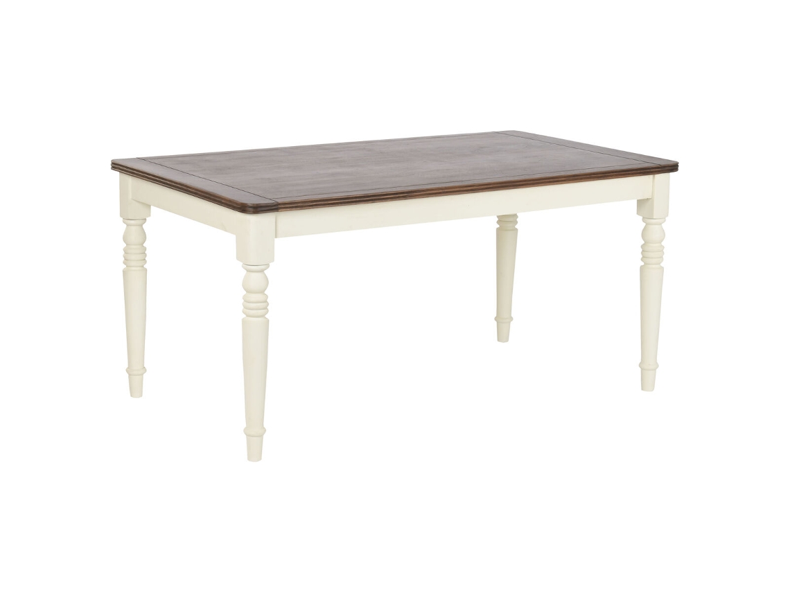 Mesa De Jantar Home Esprit Castanho Creme Madeira De Mangueira Madeira Mdf 160 X 90 X 76 Cm