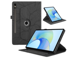 Capa Para Tablet Lurelia, Compatível Com Samsung Galaxy Tab S9fe/x510/10.9 Árvore Da Vida Giratória, Preto, Couro Sintético, Proteção Antiquedas