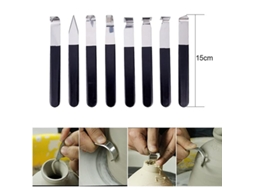 Conjunto de 8 Ferramentas de Metal para Escultura em Argila, Ideais para Esculpir, Moldar e Cortar. AQUAFORGE