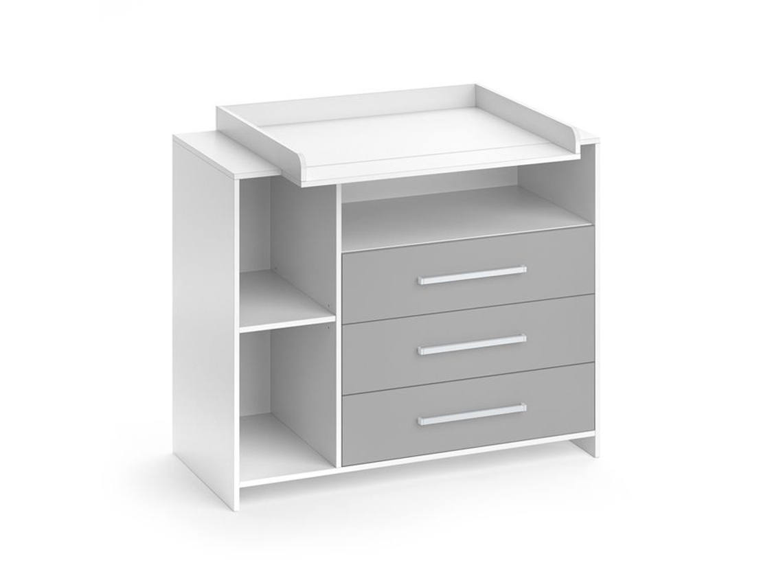 Cômoda De Fraldas Oskar 113x100cm Branco/cinza Cinza Vicco 30719