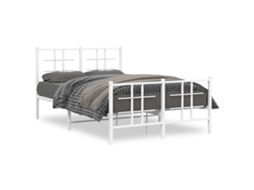 Estrutura de Cama com Cabeceira e Pés Metal Branco MAISON EXCLUSIVE 120x200 cm