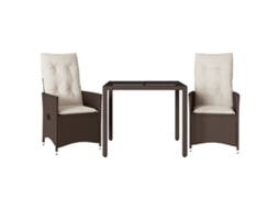 Bistro Set, Bistro Sets Vidaxl Marrom Rattan / Vime (90 X 90 X 75 Cm)