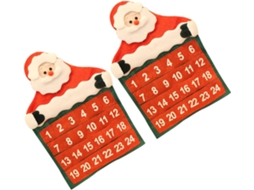 Calendário De Natal De Feltro Com Papai Noel Conjunto De 2 Peças Para Pendurar Na Parede Gokoco