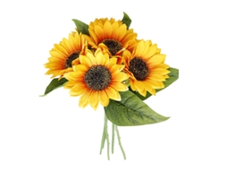 Laxiscreed Buquê De Flores Sunflower Dried Para Casamentos, Pacote De 12 Com 5 Cabeças Cada