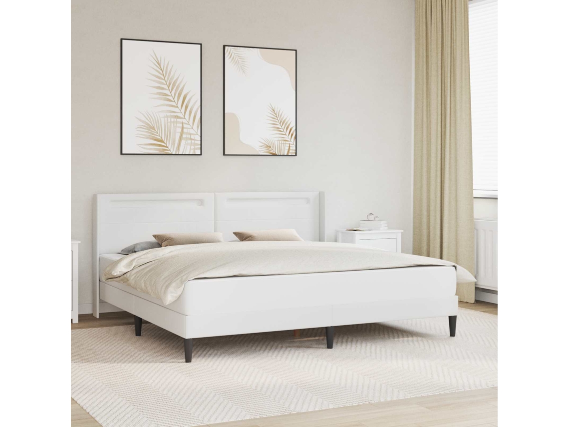 Vidaxl Estrutura De Cama Com Colchão Branco 180 X 200 Cm