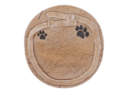 Pedra Funerária para Pets Diy Gravável com Impressão de Pata em Resina Amarelo Areia S/MARCA