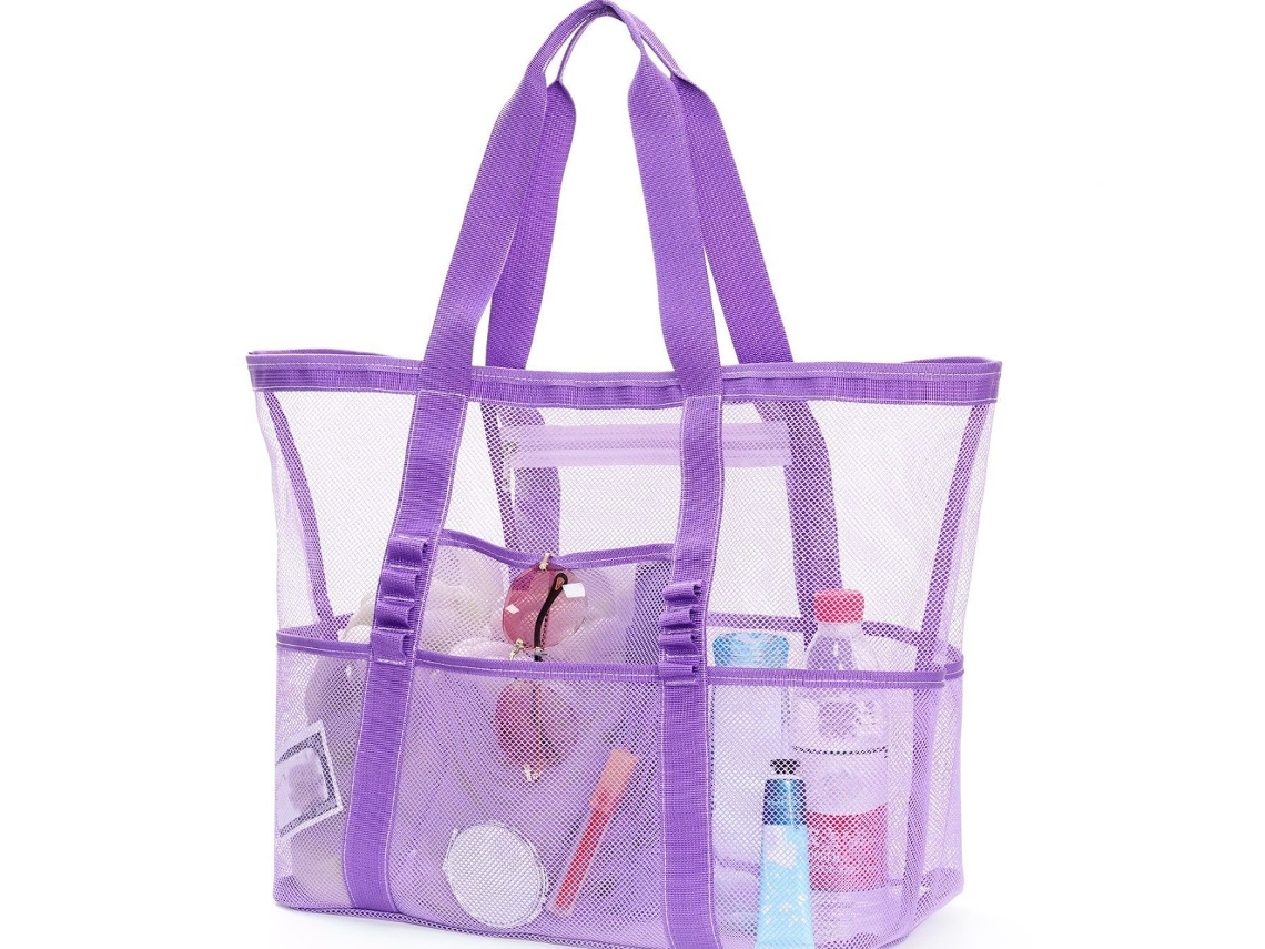 Bolsa AOZORZ para trajes de banho, roxa, grande, 20x43x49cm