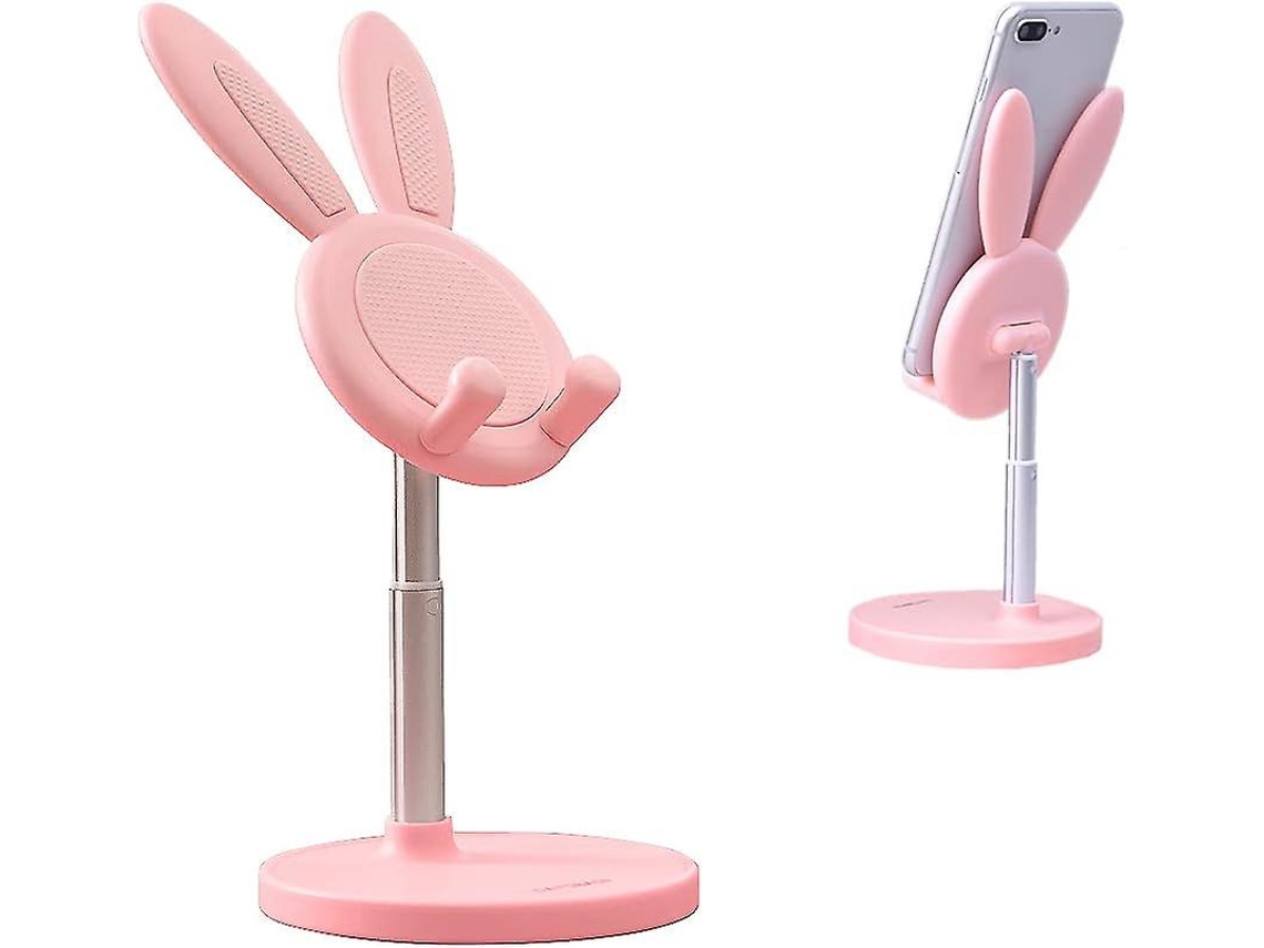 Suporte Portátil Para Celular De Mesa Com Design Fofo De Coelho, Ajuste De Altura E Ângulo, Compatível Com Ipad, Tablets, Kindle, Switch E Smartphones