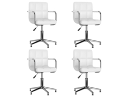 Vidaxl Cadeiras De Jantar Giratórias 4 Pcs Couro Artificial Branco