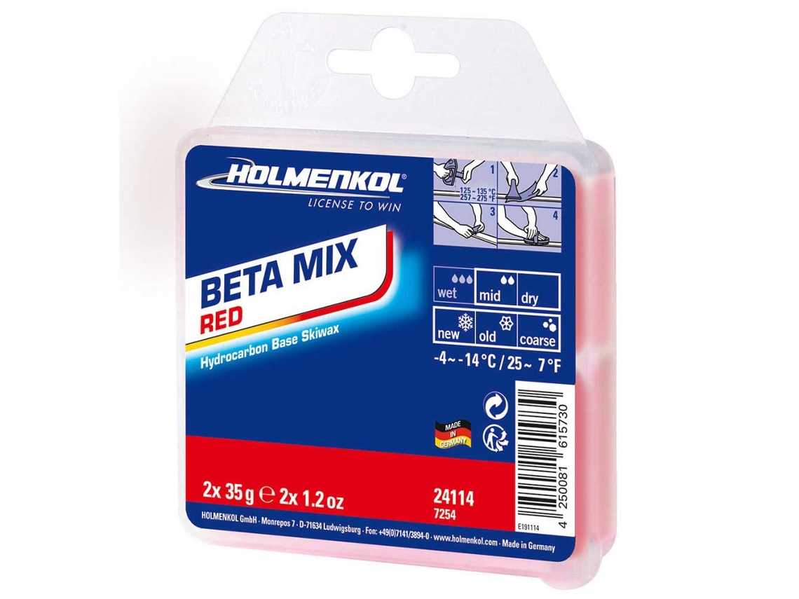 HOLMENKOL Cera Betamix -4°c/-14°c 2x35 Gr Vermelho