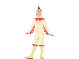 Fato de frango branco e laranja para criança
