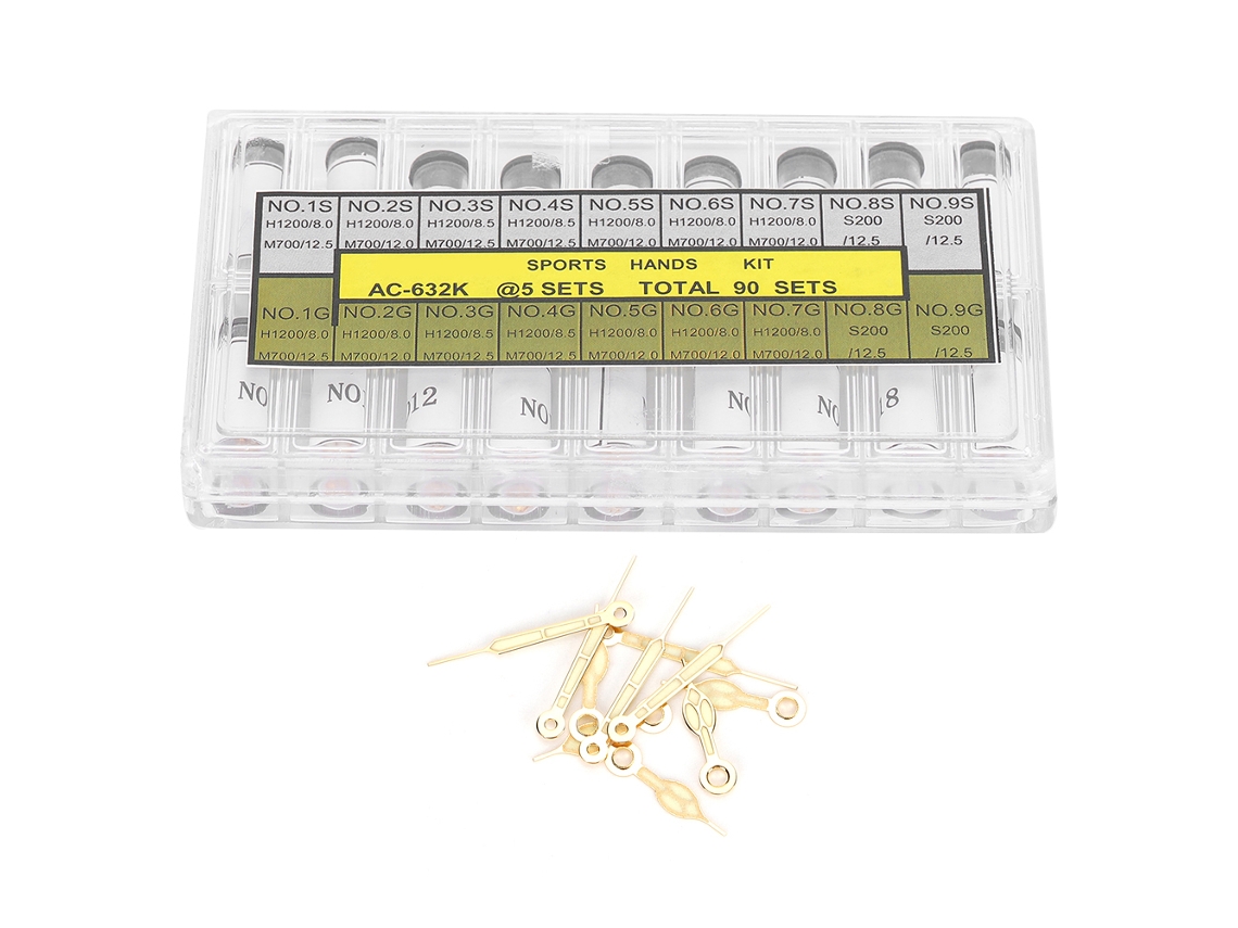 Agujas De Reloj Luminosas Hora Minuto Segundo Repuesto Oro/plata Ac-632k