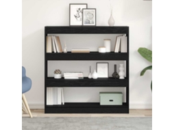 Vidaxl Gabinete De Livros 3 Níveis 100 X 30 X 103 Cm Carvalho Preto