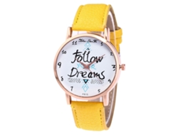 Reloj De Pulsera Analógico De Cuarzo Con Correa De Pu Clásico Simple Para Hombre Zhoulianfa (amarillo)