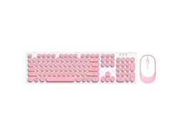 Combo De Teclado E Mouse Sem Fio T Wolf Tf770, Cor Azul/rosa Opcional Luz Dourada