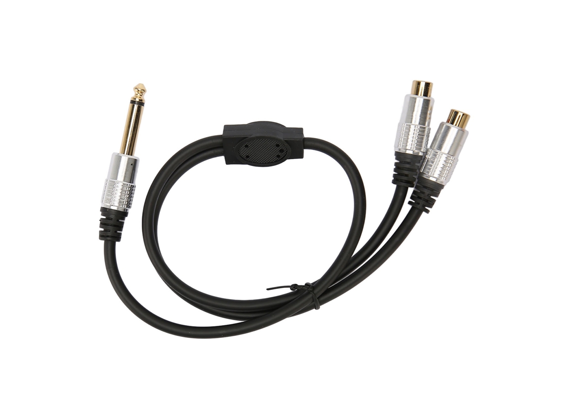 Cable Divisor Mono Ts de 6,35 Mm Chapado En Oro, Doble Rca Hembra a Macho, 0,5 M (1/4 de Pulgada)